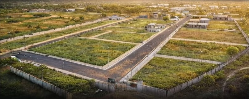 Artist's impression of the gated estate's plots and roads